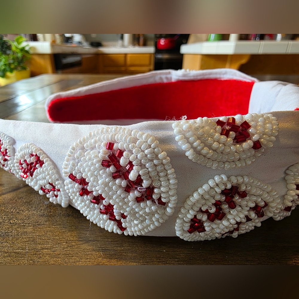 Hand Beaded Baseball Headband